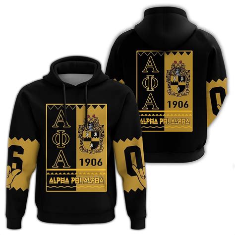 Fraternity Hoodie Alpha Phi Alpha Black Style Pullover Hoodie