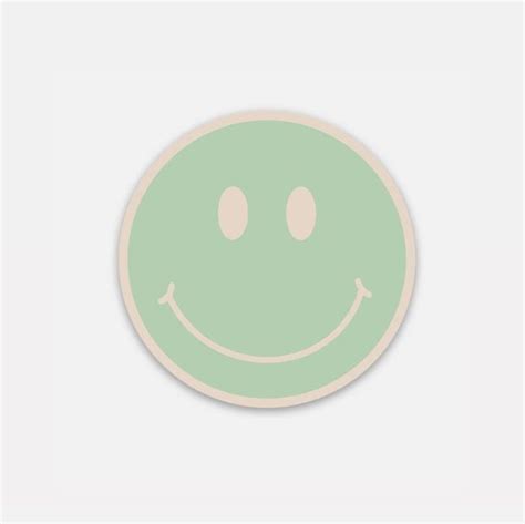 Smiley Face Sticker Green and Pink Smiley Sticker Happy Face - Etsy