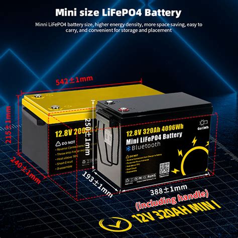 GoKWh 12V 320Ah Mini Bluetooth LiFePO4 Battery GoKWh