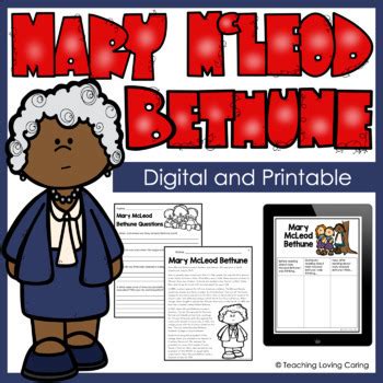 Black History Women S History Reading Comprehension Mary McLeod