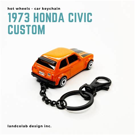 1973 Honda Civic Custom Hot Wheels Car Keychain Free Delivery Etsy