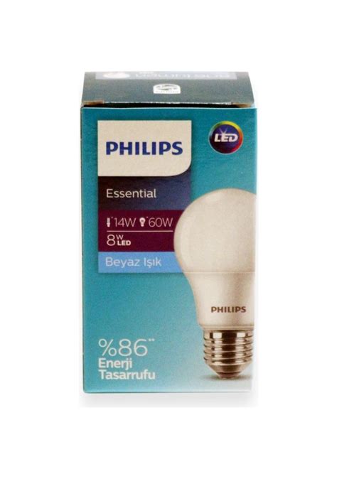 Philips Essential 8W Led Ampul Beyaz Işık Phılıps Fiyatları ve Özellikleri