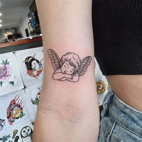 Joel on Instagram: "Cherub for Sheradyn 👼 #cherub #cherubtattoo # ...