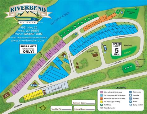 RV Park Map | RV site map | Riverbend RV Parkmap