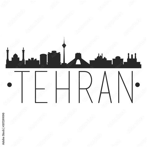 Tehran Iran City Skyline Silhouette City Design Vector Famous