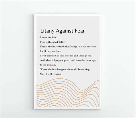 Litany Against Fear Fear Is The Mind Killer Frank Herbert Motivation