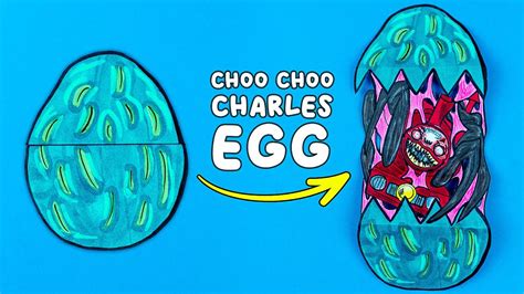 Easy Drawing Choo Choo Charles Green Egg Art Paper Craft Youtube