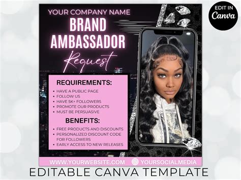 Brand Ambassador Flyer Brand Ambassador Template Social Etsy