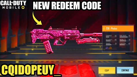 New Codm Redeem Code Legendary S36 Phobos Youtube