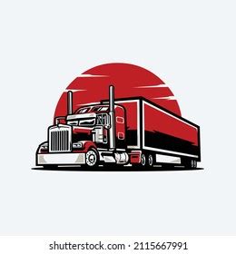 Semi Truck 18 Wheeler Trailer Sleeper Stock Vector Royalty Free