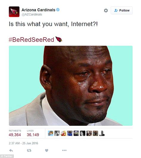 Arizona Cardinals Tweet The Michael Jordan Crying Face Meme Daily