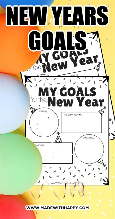 New Year Printable Goal Setting Worksheet For Kids Kids Worksheets