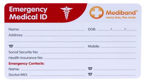 Medical Alert Wallet Card Template