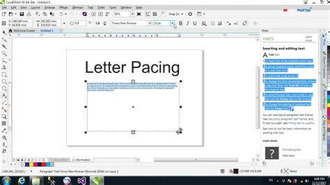 How To Use Letter Spacing And Line Spacing In Coreldraw Youtube