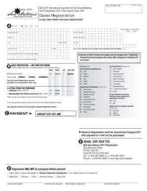 Fillable Online Seg Guest Registration Society Of Exploration