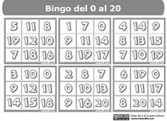 Bingo Educativo Con N Meros Del Al Cartones Para Imprimir