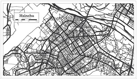 Mapa da cidade de hsinchu taiwan indonésia em preto e branco mapa de