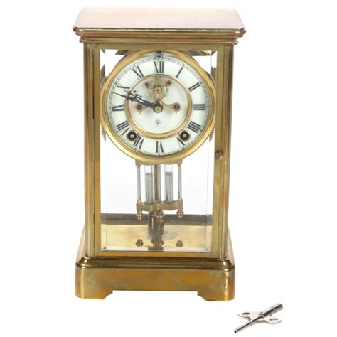 Ansonia Brass Regulator Mantle Clock With Simulated Mercury Pendulum Barnebys