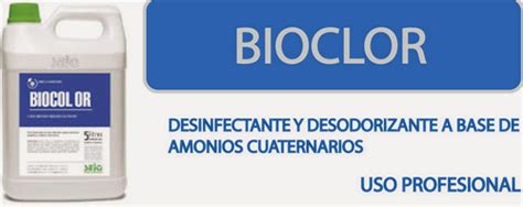 BIOCLOR Desinfectante A Base De AMONIO CUATERNARIO Sabsaservicios