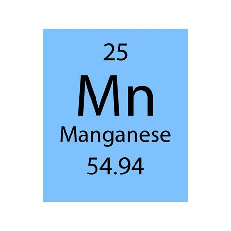 Manganese Symbol Chemical Element Of The Periodic Table Vector