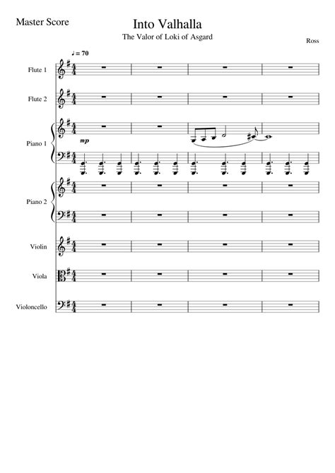 Op 1 No 1 Into Valhalla The Valor Of Loki Of Asgard Sheet Music