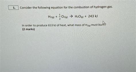 Solved Consider the following equation for the combustion of | Chegg.com