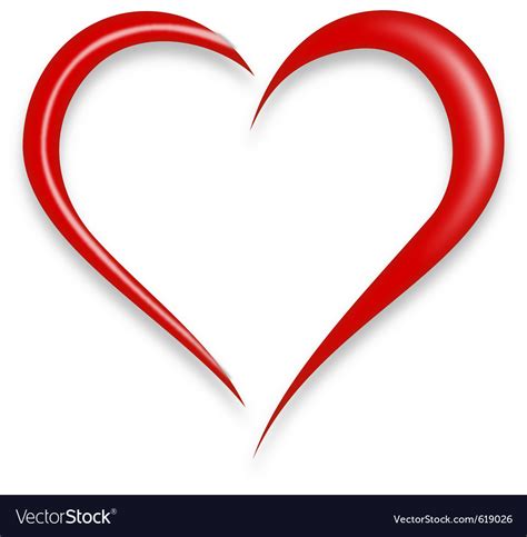 Red Love Heart Royalty Free Vector Image VectorStock