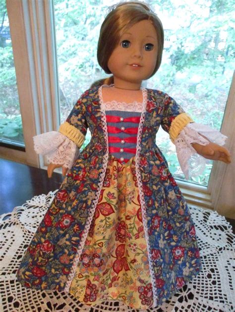 Blue Colonial Doll Dress To Fit Your 18 American Girl Etsy