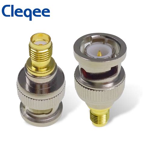 Cleqee SMA To BNC Male To Female RF Coax Coaxial Adapter Connector For