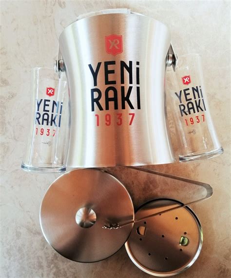 New Raki 1937 Theme Raki Glasses and Ice Bucket Set free Shipping - Etsy