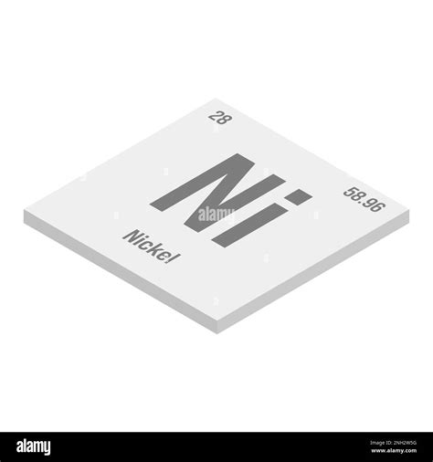 Nickel Ni Gray D Isometric Illustration Of Periodic Table Element