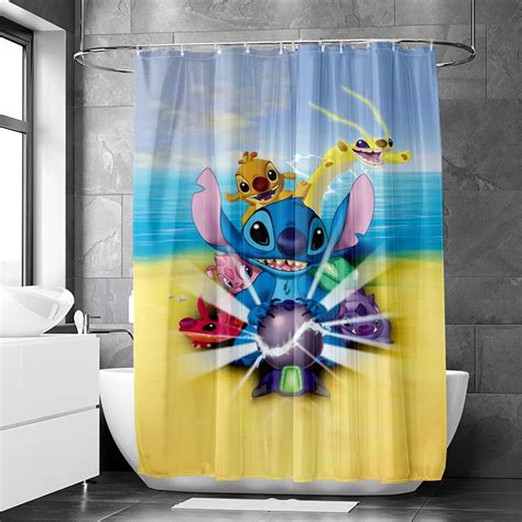 Lilo And Stitch Cartoon Anime Aesthetics Cartoon Stitch Shower Curtain