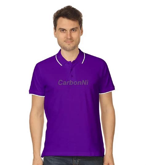 Magenta Carbonni Purple With White Tipping Color Polo T Shirt Half