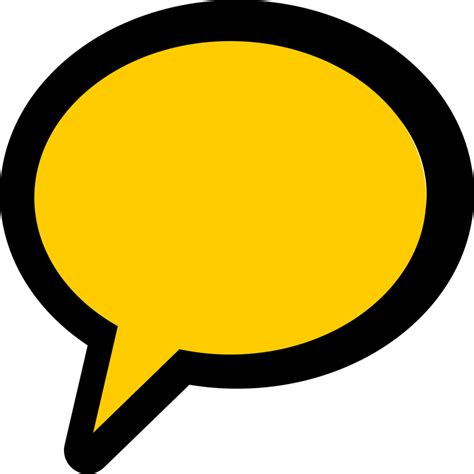 Yellow Speech Bubble Icon 23255803 Png