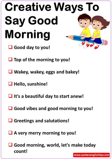 99 Creative Ways To Say Good Morning Artofit