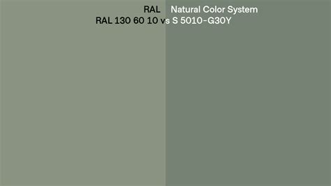 Ral Ral 130 60 10 Vs Natural Color System S 5010 G30y Side By Side