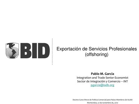 Ppt Exportación De Servicios Profesionales Offshoring Powerpoint