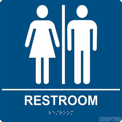 Signoptima™️ Ada Compliant Unisex Restroom Braille Sign 8 Gender