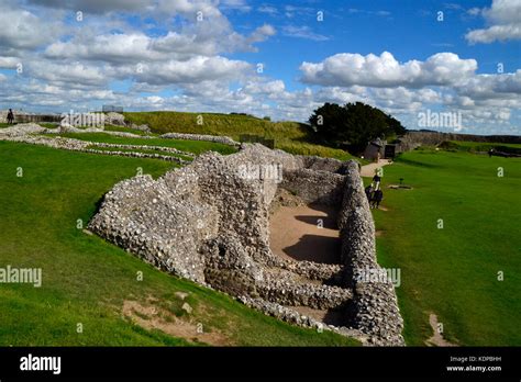 Castle Ruins at Old Sarum, Salisbury, Wiltshire, England, UK Stock ...