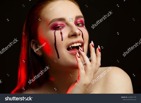 Scary Beauty Halloween Makeup Portrait Beautiful Stock Photo 1545891755 ...