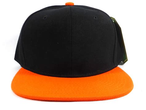 Blank Snapback Hats Caps Wholesale Black Orange