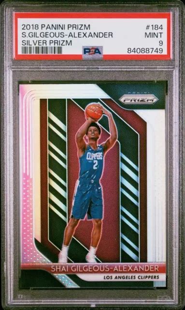 Carte Recrue Panini Prizm Argent Shai Gilgeous Alexander Rc Psa