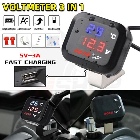 Hours Delivery Motorcycle Car In Voltmeter Thermometer Koso V