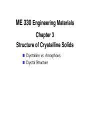 Lecture 4 Chapter 3 Structure Of Crystalline Solids Pdf ME 330