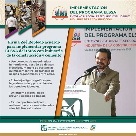 Imss On Twitter Firma Zoerobledo Acuerdo Para Implementar Programa