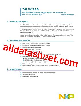 74LVC14APW Datasheet PDF NXP Semiconductors