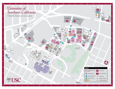 University Of Southern California Campus Map United States Map