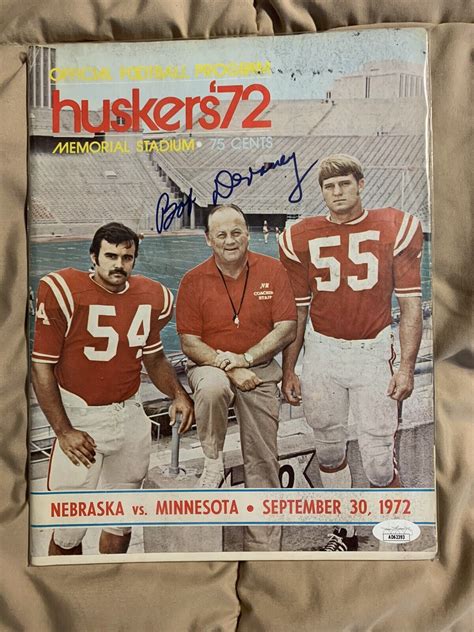 Bob Devaney Signed Autographed 1972 Game Program Jsa Coa Nebraska