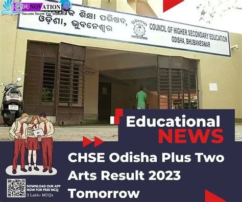 CHSE Odisha Plus Two Arts Result 2023 Tomorrow Edunovations