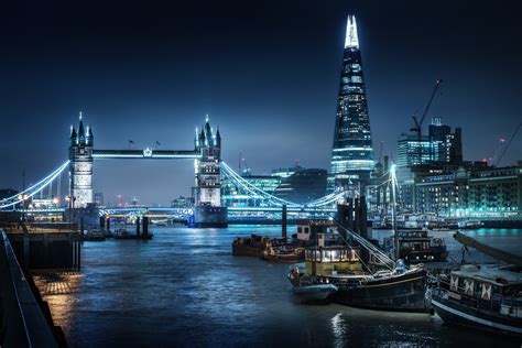 X City Cityscape Night Lights London London Bridge River